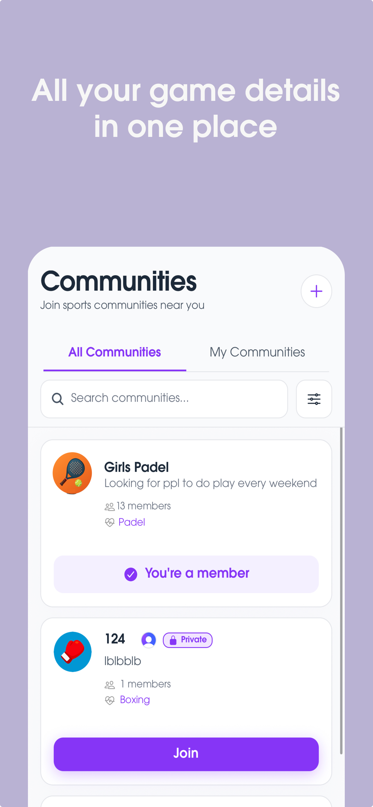 Communities preview